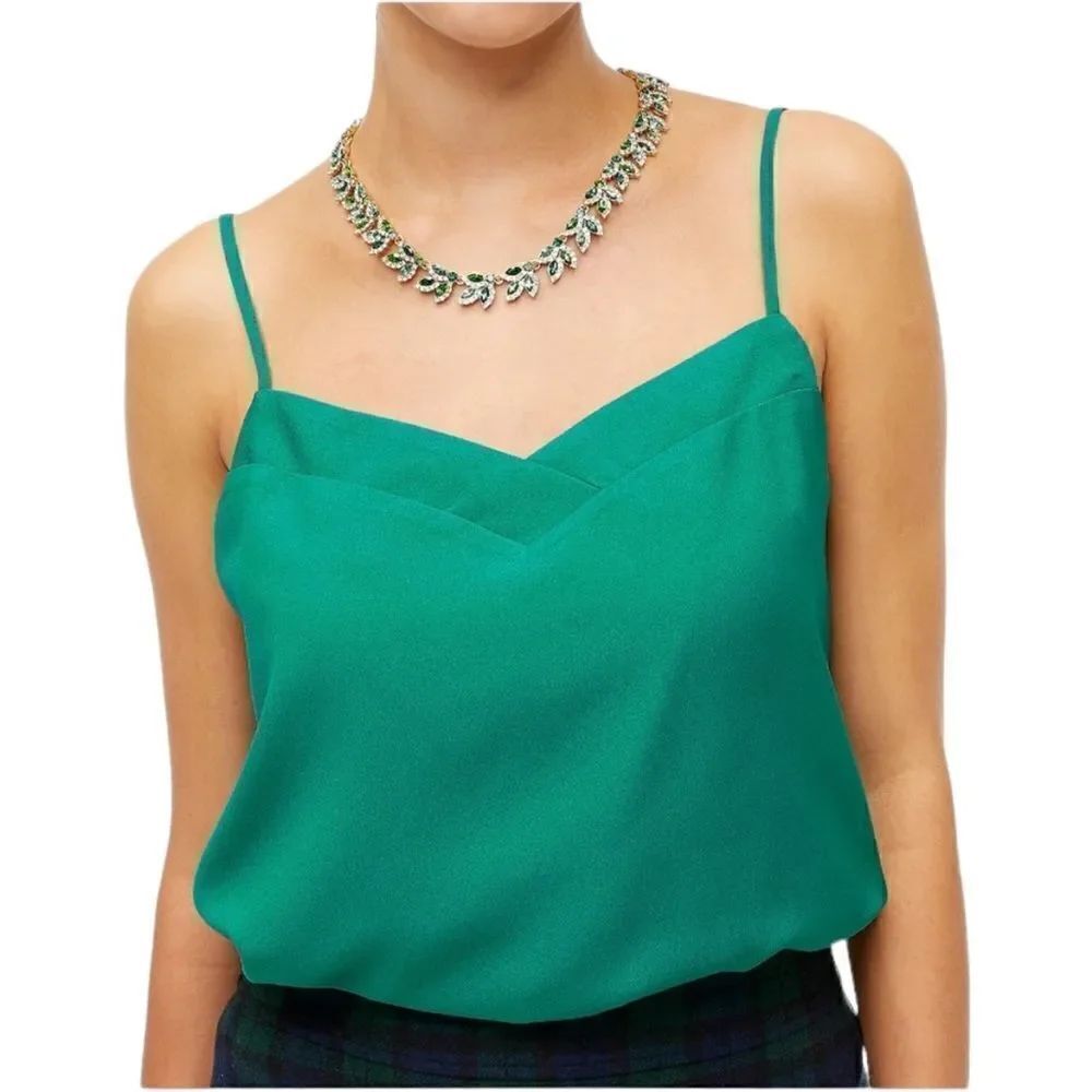 J.Crew v-neck cami top in green NWT 0